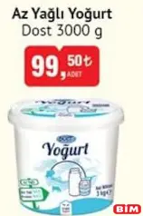 DOST AZ YAĞLI YOĞURT 3000 G fiyat ve kampanya bilgisi